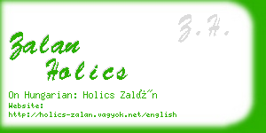 zalan holics business card